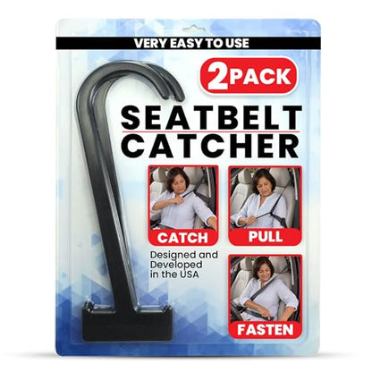 Seat Belt Catcher, Grabber, Seatbelt Reacher Tool - Black, 2 Pack - color: Black, size: 2 Piece