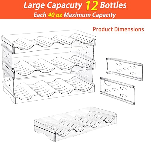 Stackable Wine Rack,Wine Bottle Holder for Inside Cabinet,for Pantry,Refrigerator,Countertop Organization-3 Tiers for 12 Bottles - size: 3 Tiers for 12 Bottles