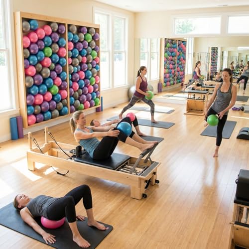 Teyva 40 Pcs Small Pilates Ball Bulk 9 Inch Mini Yoga Balls - color: Multicolor