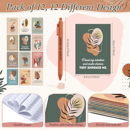 Mooliwe 24 Pcs Affirmation Notebooks Pens Bulk Gifts, Gratitude,Plant - style: Plant