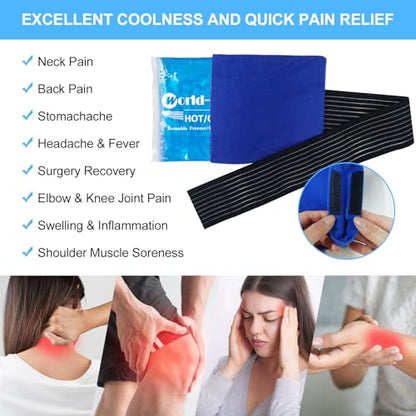 Reusable Gel Ice Packs with Wrap, 2 Pack 1 Wrap 6.3"x5.1" - style: 6.3"x5.1", 2 PACK + 1 Wrap
