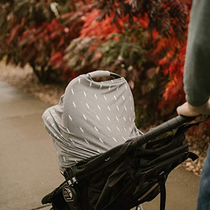 Parker Baby Co. Multi-Use Cover: Carseat Cover, Nursing Cover - Navy Stripe - color: White, Navy Stripes