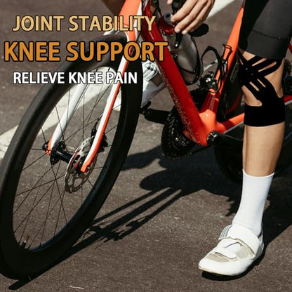 Precut Kinesiology Tape for Knees, Upgraded, 10 Pcs, Black - color: Black, size: 10 Pcs