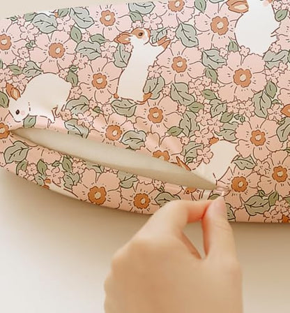 Nursing Pillow Covers 2 Pack, Stretchy Breastfeeding Pillow Covers for Baby - color: Bunny Garden