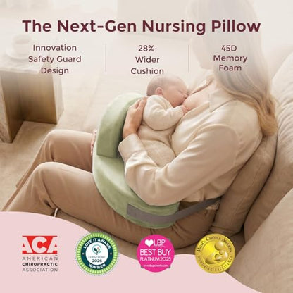 Momcozy Cozylite Nursing Pillow for Breastfeeding - Supportive Memory Foam - color: Light Green