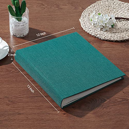 Pssoss Large Linen DIY Scrapbook Album with Writing Space, 100 Pages - color: Dark Green