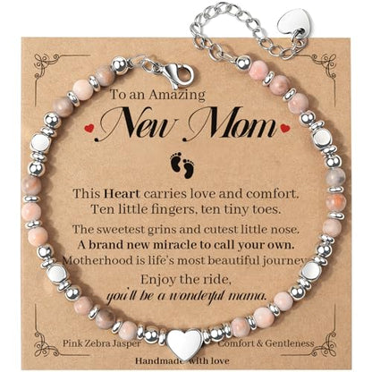 Gifts for Women, Heart Natural Stone Bracelet
