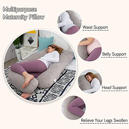 60 Inch Pregnancy Pillows for Sleeping (Grey) - color: Grey