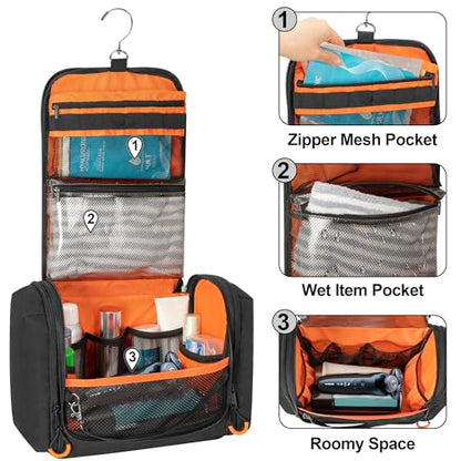 Tactical Toiletry Bag for Men, Large Hanging Dopp Kit Hygiene Bag - color: Black