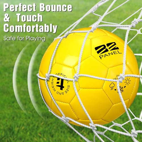 Shappy 2 Pcs Soccer Balls Bulk with Pump Mesh Bag - color: Yellow, size: Size 4