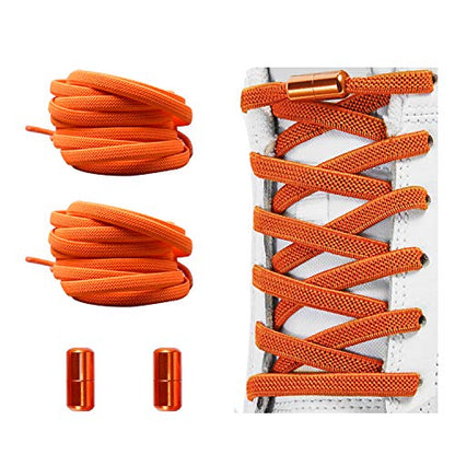 No Tie Shoelaces, Elastic Shoelaces for Adults/Kids，Elastic No Tie Shoe Laces - color: Orange