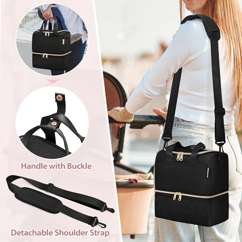 Fasrom Wearable Breast Pump Bag with Breastmilk Cooler Compartment - color: Black