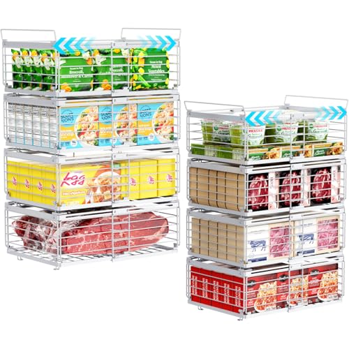iSPECLE Chest Freezer Organizer - Adjustable Fits Chest Freezer 10-20 Cu Ft - style: 8 Pack White