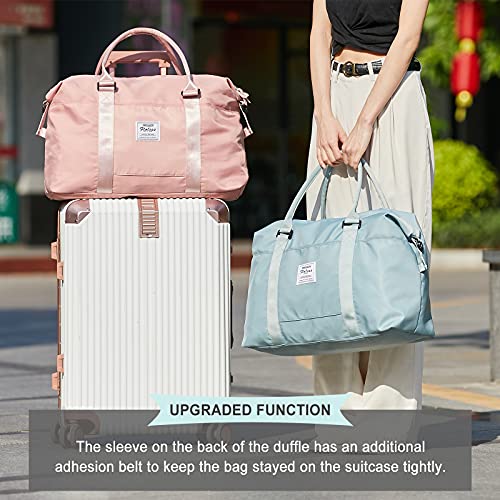 Travel Duffel Bag, Carry On Overnight Weekender Bags for Women - color: A1-Turquoise, size: Large