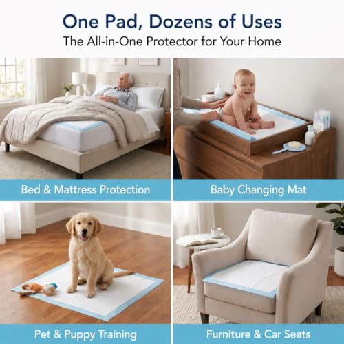 ForPro Basics 50 Pack 5-Layer Leakproof Disposable Underpads, 30" x 36" - size: 30" x 36"