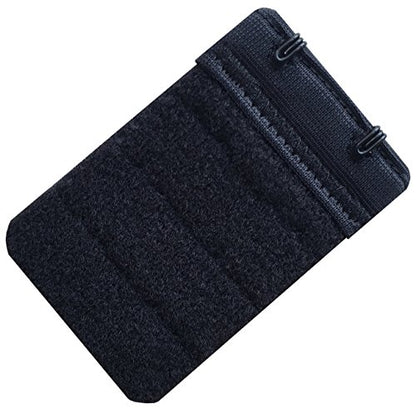 Women Pack of 3 Soft Comfortable 2 Hooks Bra Extender,2.4"x 1.5" - color: Black, 3/4 Inch Spacing