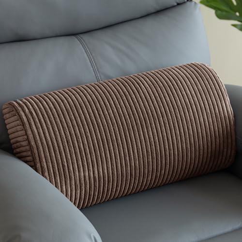 HIGOGOGO Lumbar Support Pillow for Recliner Chair/Accent Chair/Couch, Memory Foam Back Support Cushion for Elderly, Recliner Cushions for Back Rest, Pain Relief, Reading, Washable Cover, Brown - color: Brown, size: 20"x10"x4"