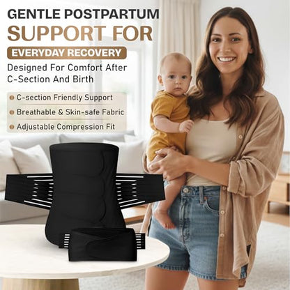 2 in 1 Postpartum Belly Band, C Section Recovery Wrap. Belly binder for postpartum c section(Medium) - size: Medium
