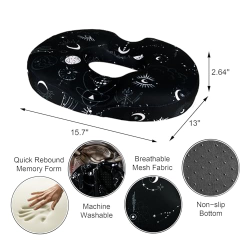 Donut Pillow for Hemorrhoids Seat Cushion for Tailbone Pain Relief - color: Gothic