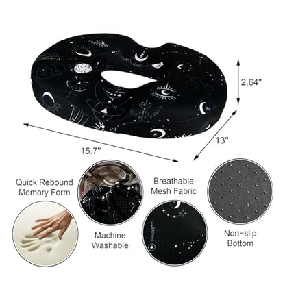 Donut Pillow for Hemorrhoids Seat Cushion for Tailbone Pain Relief - color: Gothic