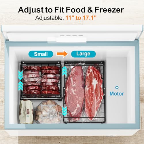 iSPECLE Freezer Organizer Bins - Adjustable Fits Chest Freezers 10-20 Cu Ft - style: 4 Pack Black