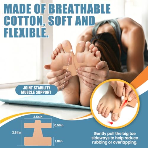 Kinesiology Tape for Toe Support, 20 Pcs Pre-Shaped Athletic Foot Tape - color: Beige