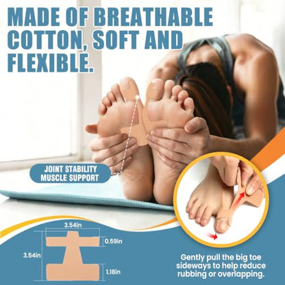 Kinesiology Tape for Toe Support, 20 Pcs Pre-Shaped Athletic Foot Tape - color: Beige