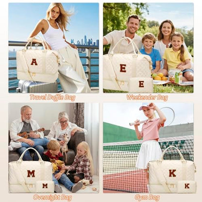 Personalized Gifts for Women Weekender Duffle Bags(Beige,A) - color: Beige, style: A