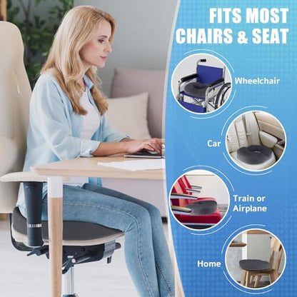 BlissTrends Donut Pillow Seat Cushion, Memory Foam Lifting Cushions(Gray) - color: Grey, size: Large