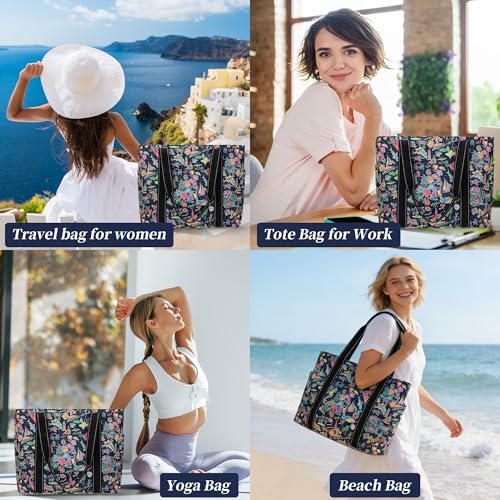 Tote Bag for Women with LaptopCompartment & Cup Holder - color: Bermuda Island