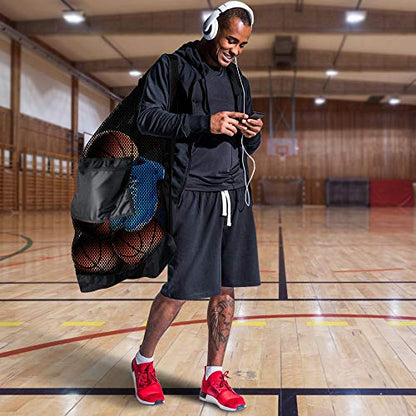 BROTOU Thickened Extra Large Sports Ball Bag Mesh Socce Ball Bag - size: 30" x 40"