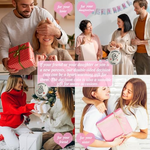 Lovely Double-Sided New Parents Funny Decision Coin with Blessing Card - color: Styleb-silver