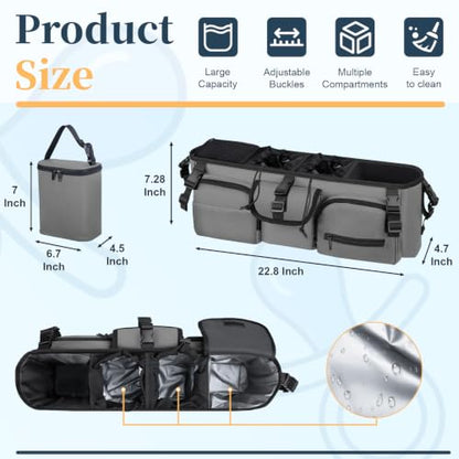 Double Stroller Organizer Compatible with Bob Duallie, with Cooler Bag - color: Grey