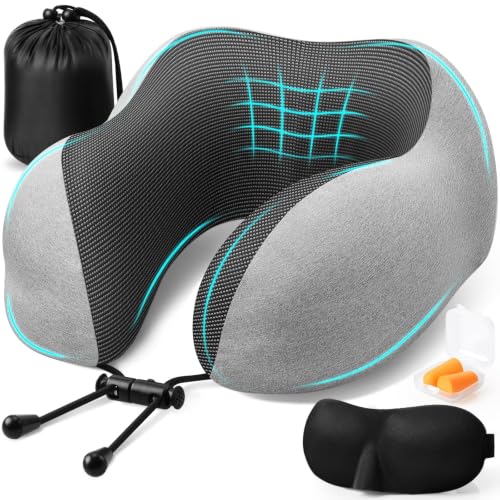 ExploreBliss Travel Pillow, Neck Pillow Airplane, Light Grey - color: Light Grey