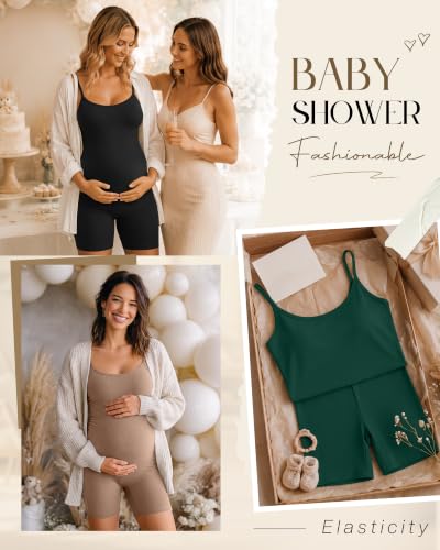 3 Pack Women's Maternity Jumpsuit Shorts - color: Dark Green, Light Khaki, Black, size: XX-Large