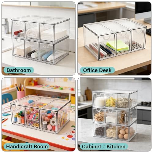 Prsildan Craft Art Supply Organizer Stackable Storage Drawer with 9 Drawers - size: Stackable-9 Drawers