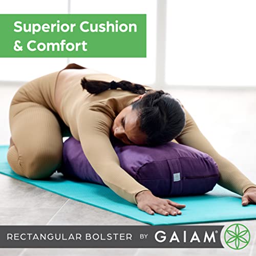 Gaiam Yoga Bolster Pillow, Supportive Cushion for Restorative Yoga - color: Teal