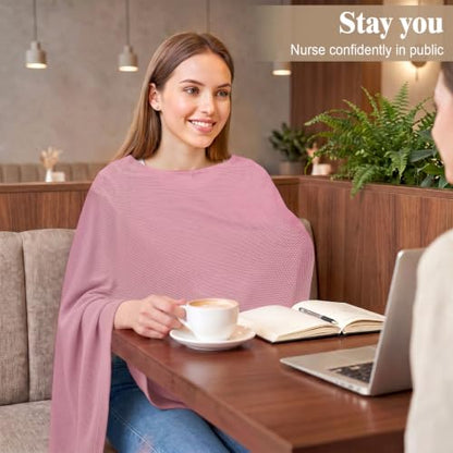 Basumee Nursing Cover for Breastfeeding Breathable Mesh 360 Full Privacy - color: Dusty Rose, size: 1 Pack