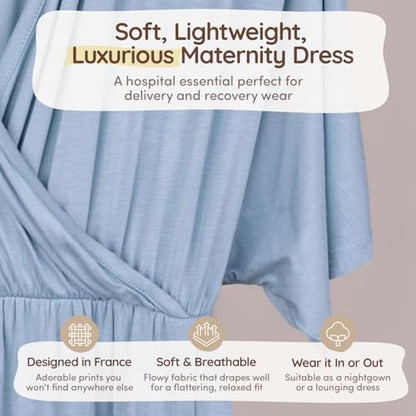 Maternity Dress - Botanical Collection - color: Blue, size: Medium
