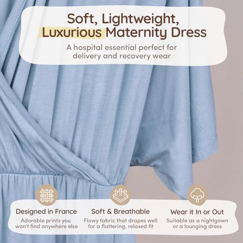 Maternity Dress - Botanical Collection - color: Blue, size: 3X-Large