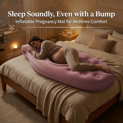 Inflatable Tummy Nest Pregnancy Pillow with Belly Hole (Pink) - color: Pink