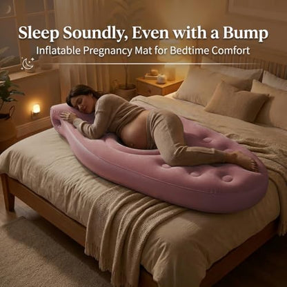 Inflatable Tummy Nest Pregnancy Pillow with Belly Hole (Pink) - color: Pink