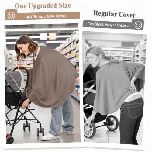 Basumee Nursing Cover for Breastfeeding Breathable Mesh 360 Full Privacy - color: Brown, size: 1 Pack