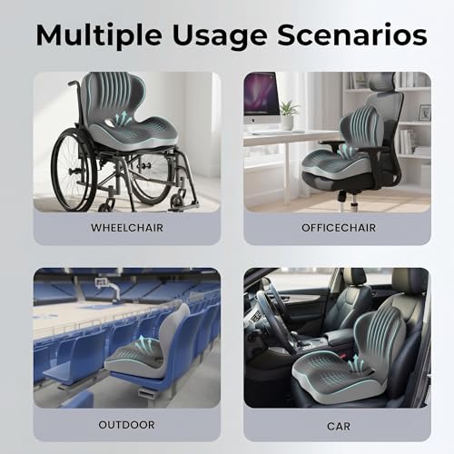 Ergonomic Seat Cushion with Lumbar Support (Grey) - color: Grey