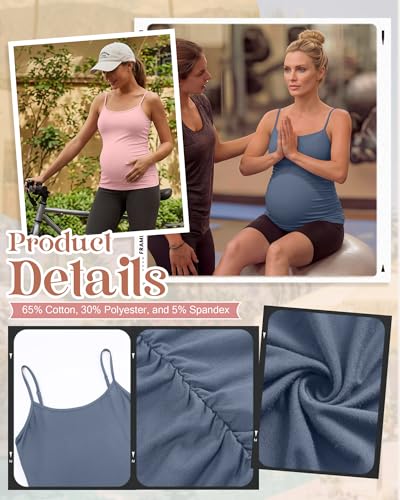 4 Pack Maternity Tank Tops - color: White, Gray-blue, Pink, Khaki, size: XX-Large