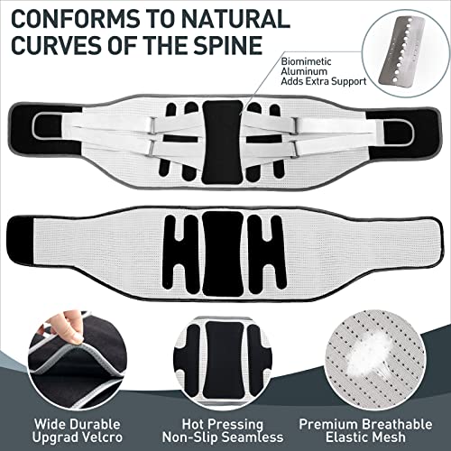 Back Brace for Lower Back Pain, Lumbar Support Belt for Men/Women - color: Black