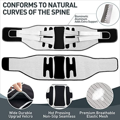 Back Brace for Lower Back Pain, Lumbar Support Belt for Men/Women - color: Black