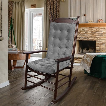ELFJOY Rocking Chair Cushions Tufted High Back and Seat Cushion Grey - color: Grey