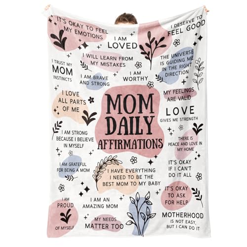 BaubleDazz New Mom Gifts Blanket, Mom Daily Affirmations(50" x 60") - color: Pink, size: 50*60IN