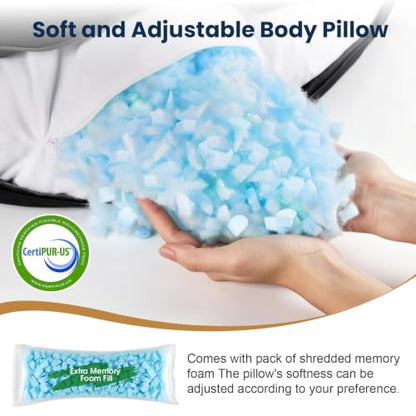 TranquilRelax C Shaped Body Pillow for Side Sleepers, Black-35 * 10" - color: Black, size: 35*10 in